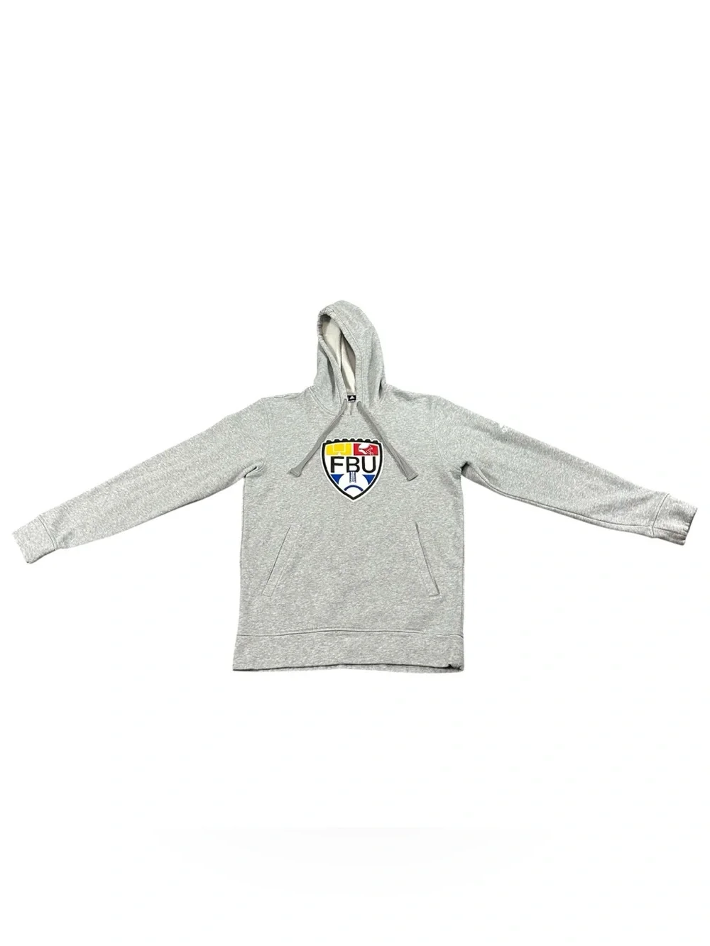 Adidas FBU Football University Men’s Small Gray Pullover Hoodie Logo Sweatshirt